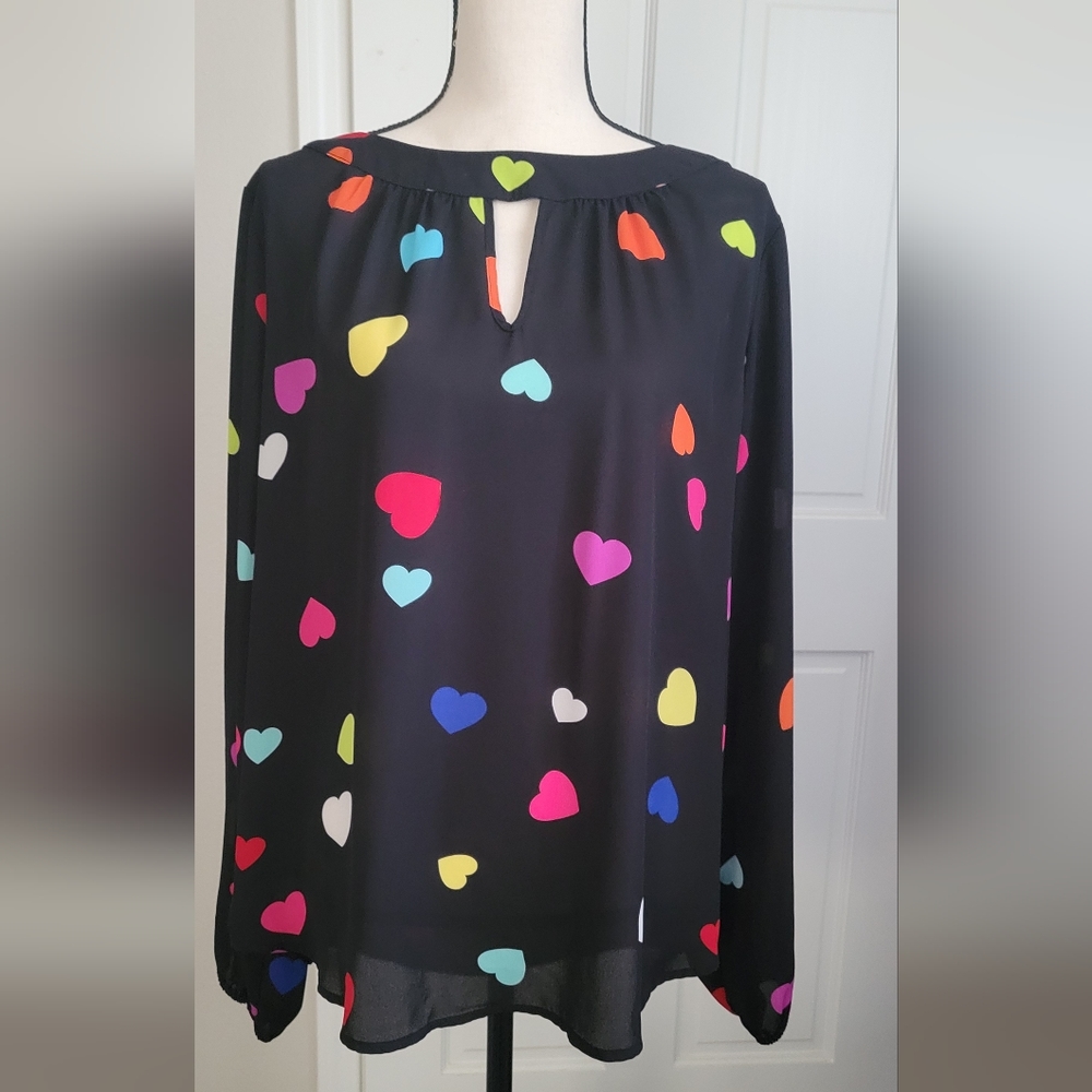 Hearts Blouse, Long sleeved